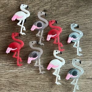 Jibbitz. Flamingo a go go! Set of 8. Fits Crocs and similar. Super cute! 🦩🦩🦩